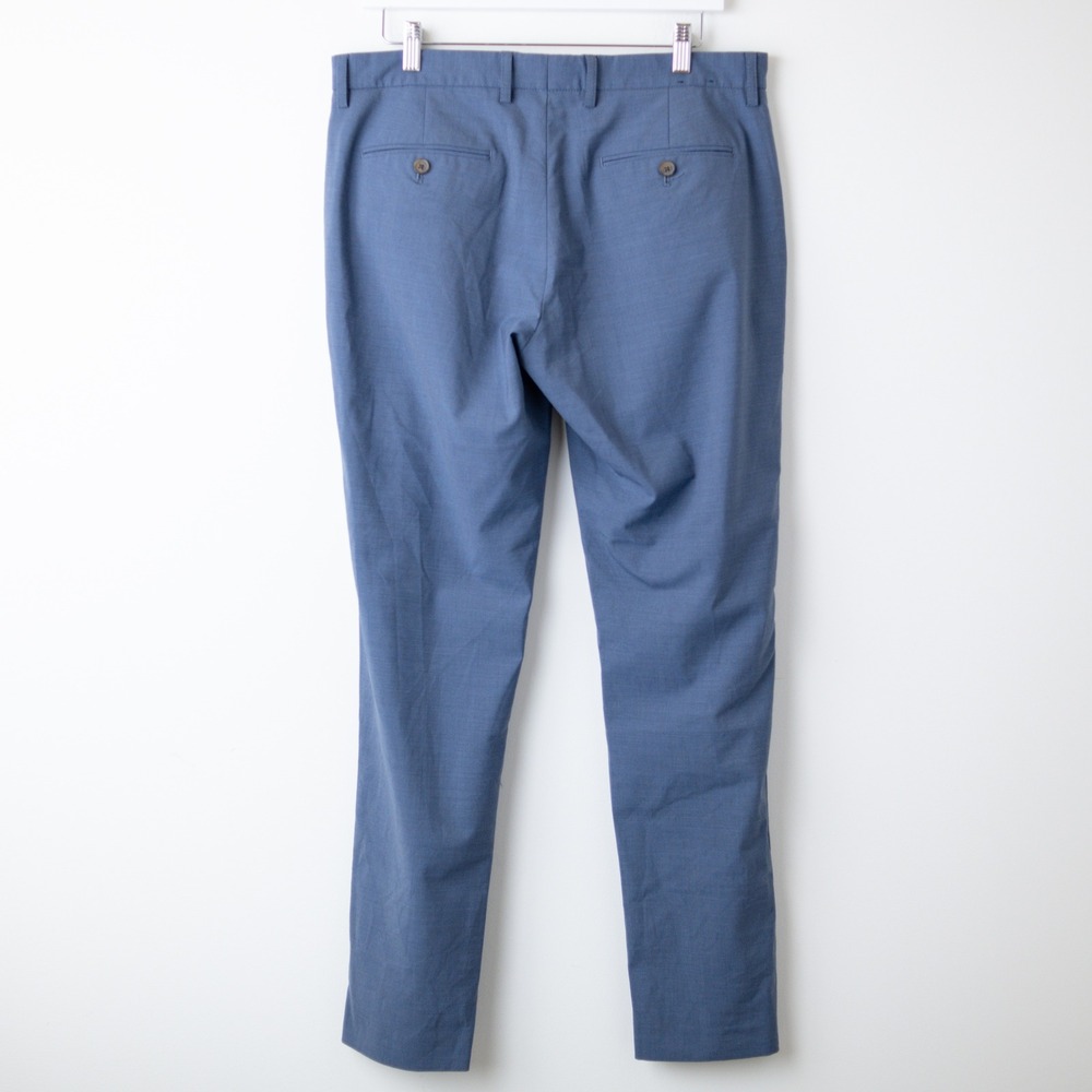 J.Crew Thompson Wool Dress Suit Pants Mens 33x32 Blue Tapered Trousers AP879 - Picture 5 of 10